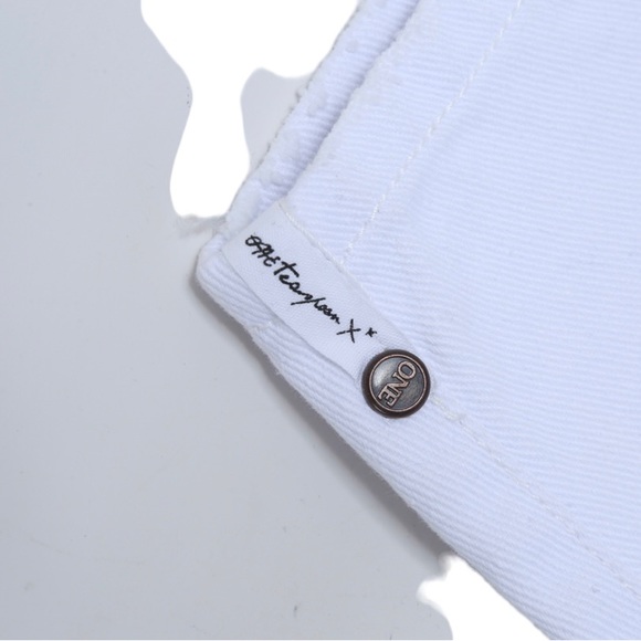 NWT One X One Teaspoon Made for Nasty Gal White Stretch Denim Distressed Skirt - Picture 6 of 6